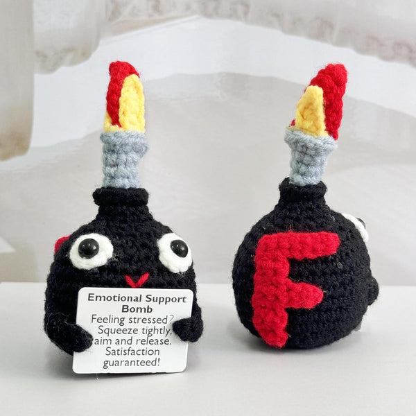 Emotional Support Crochet F-Bomb with Positive Card